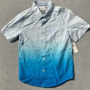 Old Navy Blue Oxford Classic Fit Button Down Shirt Youth Size S